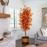 7’ Autumn Ficus Artificial Fall Tree-Tree-Parc Decor