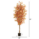7’ Autumn Ficus Artificial Fall Tree-Tree-Parc Decor