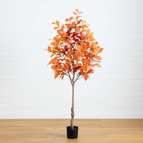7’ Autumn Oak Artificial Fall Tree-Tree-Parc Decor