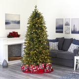 7’ Belgium Fir “Natural Look” Artificial Christmas Tree with 500 Clear LED Lights-Christmas Tree-Parc Decor
