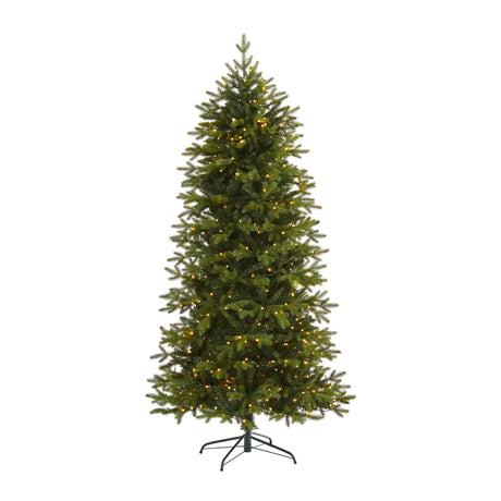 7’ Belgium Fir “Natural Look” Artificial Christmas Tree with 500 Clear LED Lights-Christmas Tree-Parc Decor