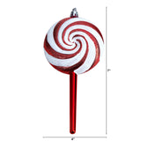 7” Candy Cane Lollipop Holiday Deluxe Christmas Shatterproof Ornament Set of 4-Ornament-Parc Decor