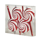 7” Candy Cane Lollipop Holiday Deluxe Christmas Shatterproof Ornament Set of 4-Ornament-Parc Decor
