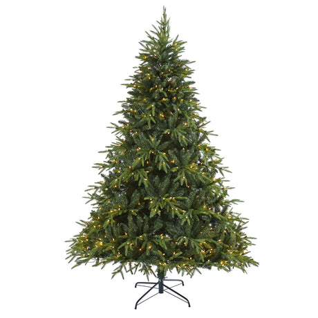 7’ Colorado Mountain Fir “Natural Look” Artificial Christmas Tree with 500 Clear LED Lights and 2552 Tips-Christmas Tree-Parc Decor