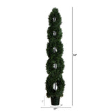7' Double Pond Cypress Spiral Topiary UV Resistant (Indoor/Outdoor)-Tree-Parc Decor