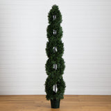 7' Double Pond Cypress Spiral Topiary UV Resistant (Indoor/Outdoor)-Tree-Parc Decor