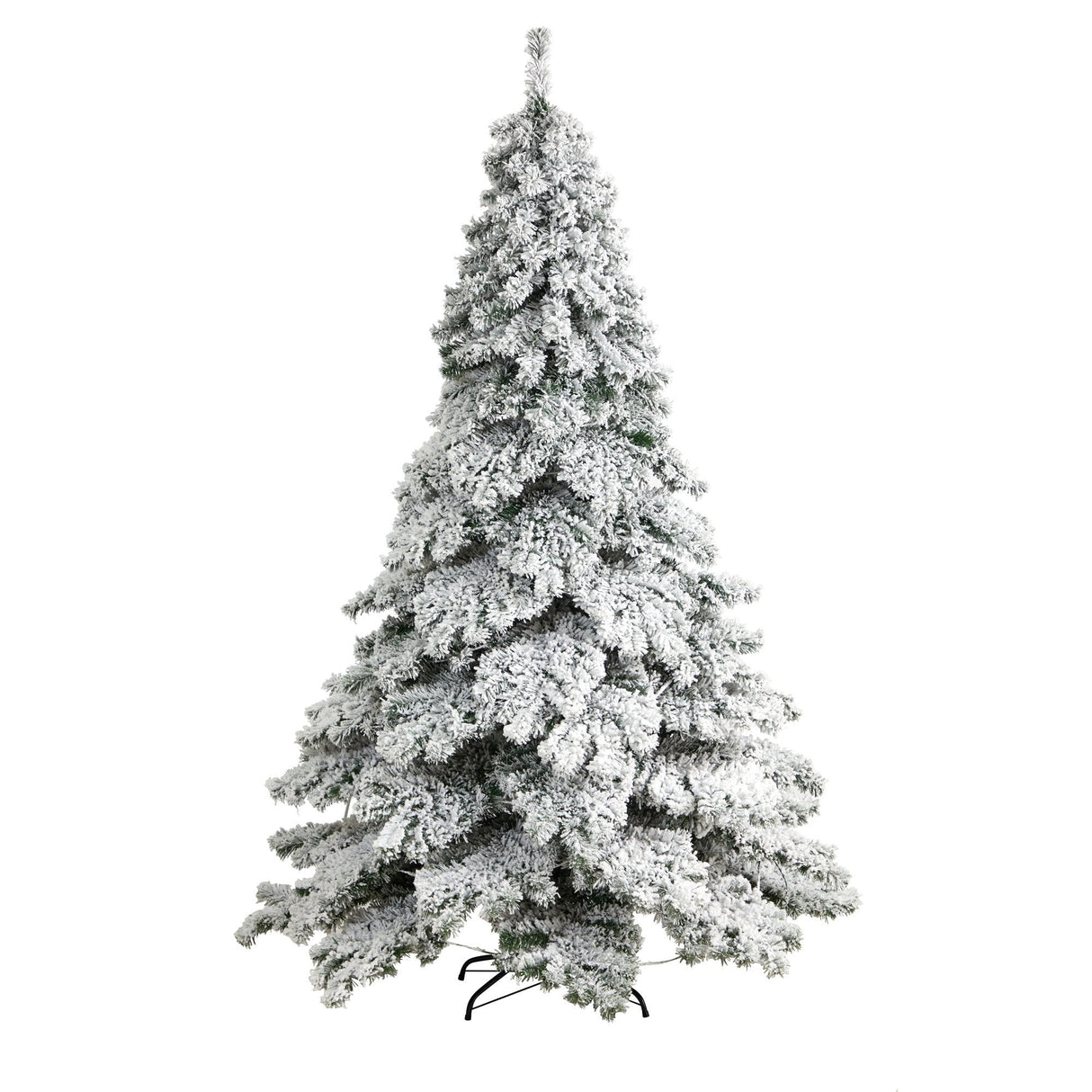 7’ Flocked Austria Fir Christmas Tree with 400 Warm White LED Lights and 1063 Bendable Branches-Christmas Tree-Parc Decor