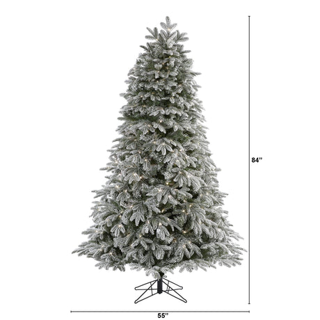 7' Flocked Colorado Mountain Fir Artificial Christmas Tree-Christmas Tree-Parc Decor