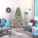 7' Flocked Colorado Mountain Fir Artificial Christmas Tree-Christmas Tree-Parc Decor