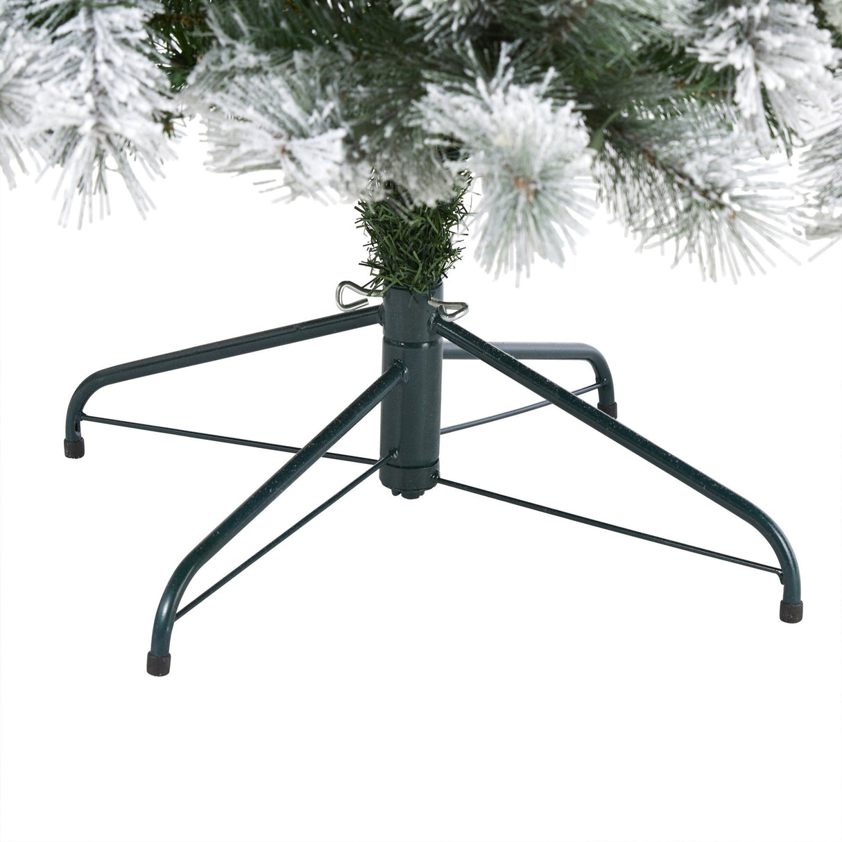 7’ Flocked Oregon Pine Artificial Christmas Tree with 400 Clear Lights and 834 Bendable Branches-Christmas Tree-Parc Decor