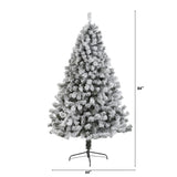 7' Flocked West Virginia Fir Artificial Christmas Tree-Christmas Tree-Parc Decor