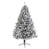 7' Flocked West Virginia Fir Artificial Christmas Tree-Christmas Tree-Parc Decor