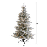 7’ Flocked West Virginia Spruce Artificial Christmas Tree with 400 Clear Lights and 1468 Bendable Branches-Christmas Tree-Parc Decor