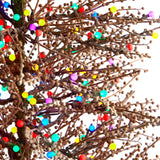 7' Frosted Berry Twig Christmas Tree with 450 Multicolored Gum Ball LED Lights and 1192 Bendable Branches-Christmas Tree-Parc Decor