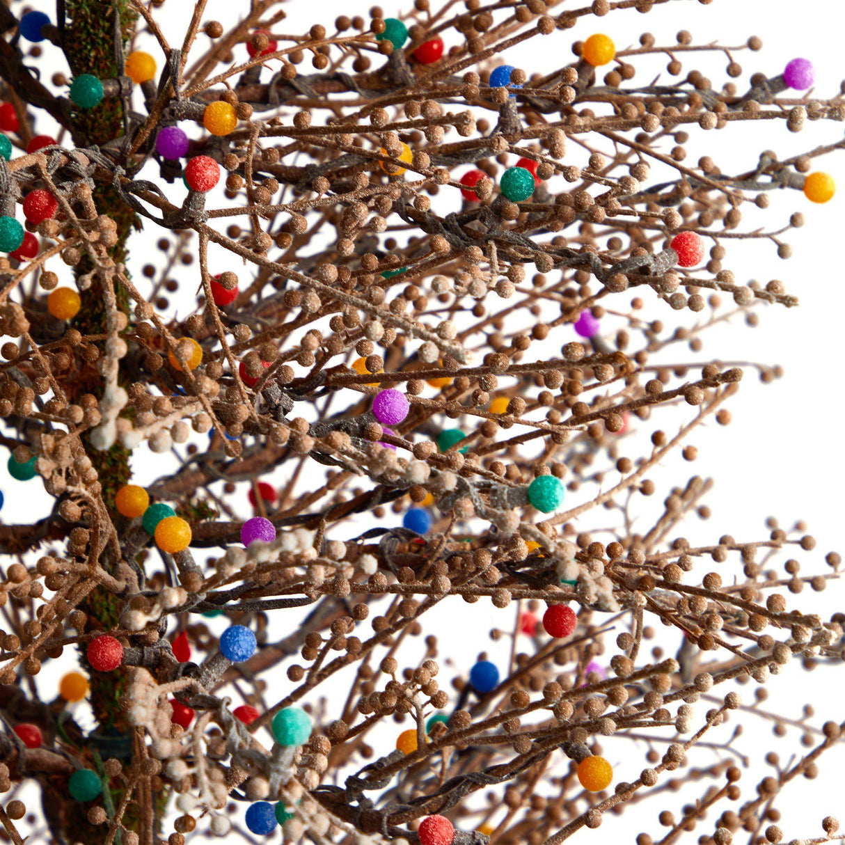 7' Frosted Berry Twig Christmas Tree with 450 Multicolored Gum Ball LED Lights and 1192 Bendable Branches-Christmas Tree-Parc Decor