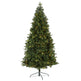 7’ Grand Teton Spruce Flat Back Artificial Christmas Tree with 220 Clear LED Lights and 953 Bendable Branches-Christmas Tree-Parc Decor