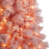 7' Holiday Pink Cashmere Christmas Tree with 300 lights and 599 Bendable Branches-Christmas Tree-Parc Decor