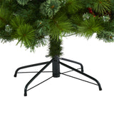 7’ Montana Mixed Pine Artificial Christmas Tree with Pine Cones, Berries and 500 Clear LED Lights-Christmas Tree-Parc Decor