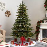 7’ Montreal Spruce Christmas Tree with 650 Warm White LED Lights and 1575 Bendable Branches-Christmas Tree-Parc Decor
