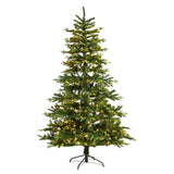 7’ Montreal Spruce Christmas Tree with 650 Warm White LED Lights and 1575 Bendable Branches-Christmas Tree-Parc Decor