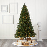 7' New Hampshire Fir Artificial Christmas Tree with 450 Clear LED Lights-Christmas Tree-Parc Decor