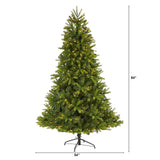 7’ New Haven Spruce “Natural Look” Artificial Christmas Tree with 500 LED Lights-Christmas Tree-Parc Decor
