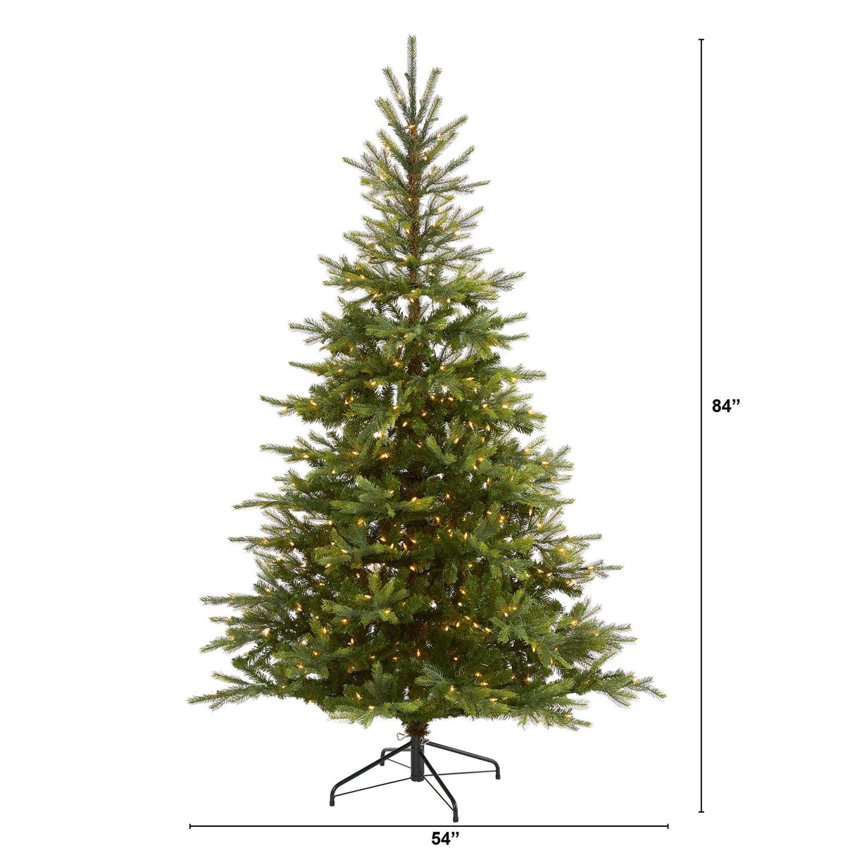 7’ North Carolina Spruce Artificial Christmas Tree with 450 Clear Lights and 931 Bendable Branches-Christmas Tree-Parc Decor