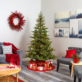 7’ North Carolina Spruce Artificial Christmas Tree with 450 Clear Lights and 931 Bendable Branches-Christmas Tree-Parc Decor