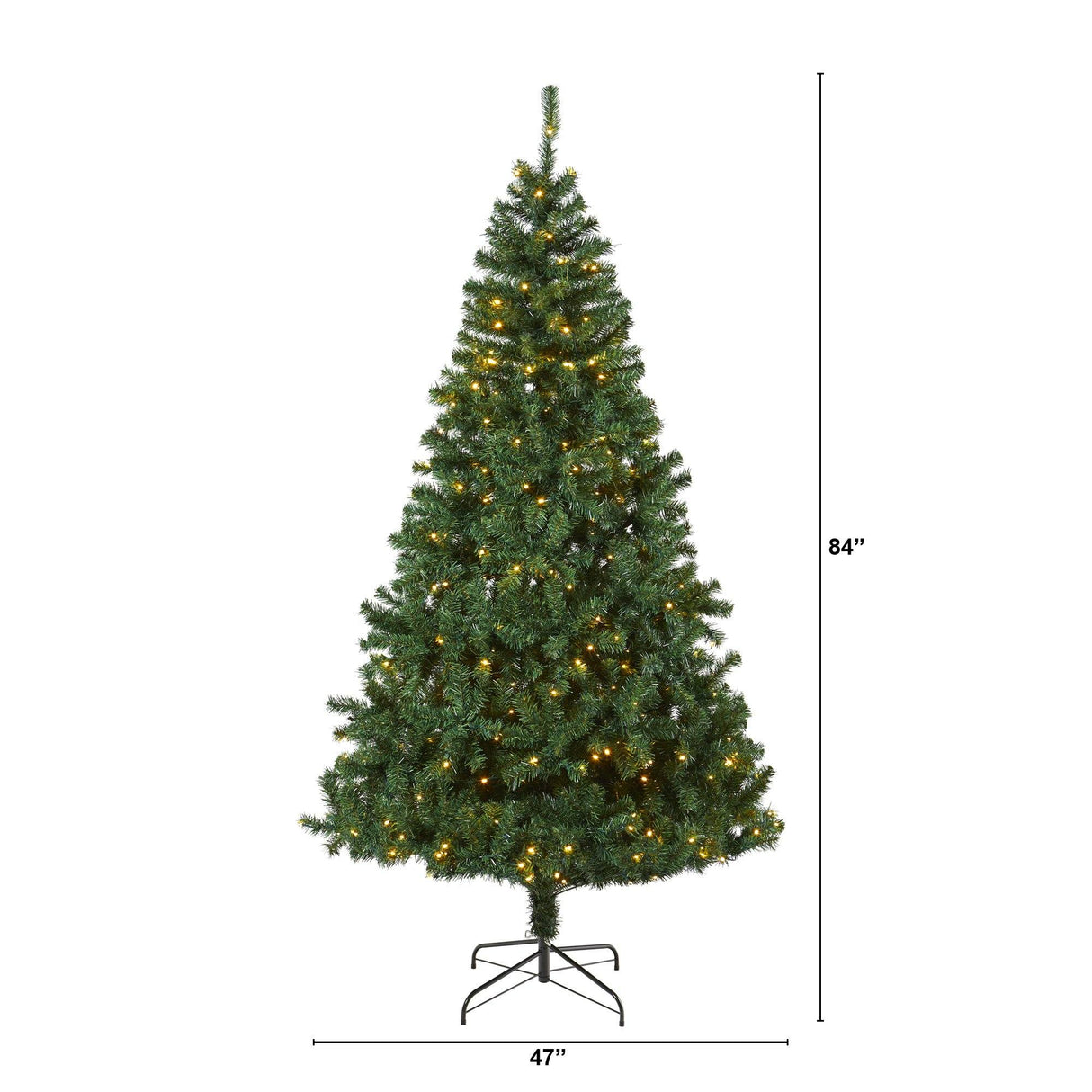 7' Northern Tip Pine Artificial Christmas Tree with 350 Clear LED Lights-Christmas Tree-Parc Decor