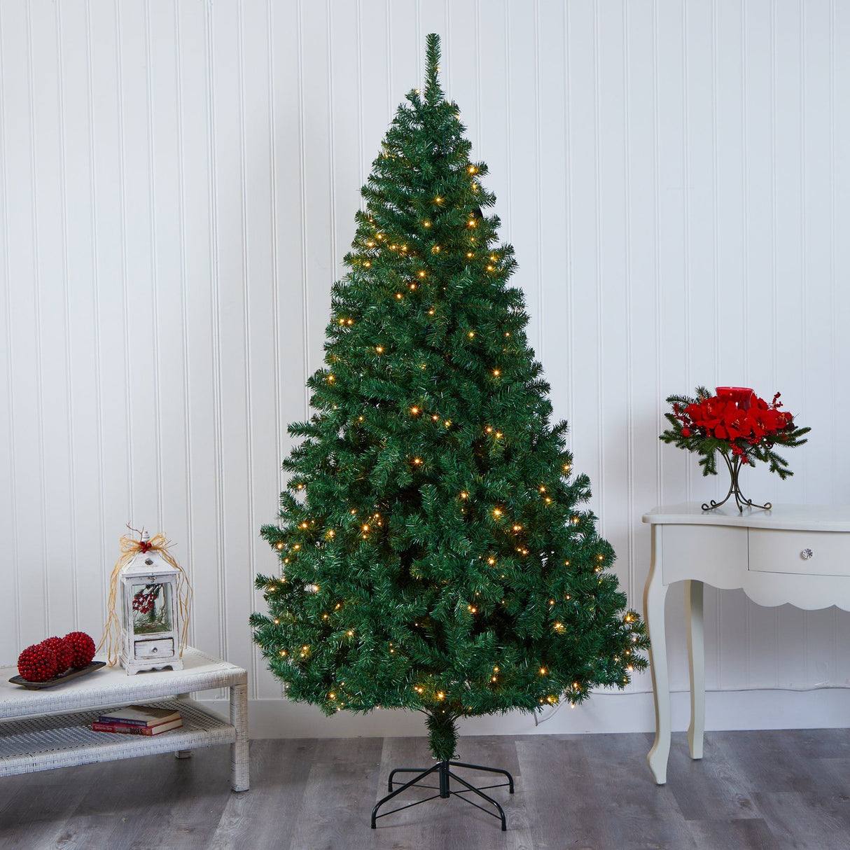 7' Northern Tip Pine Artificial Christmas Tree with 350 Clear LED Lights-Christmas Tree-Parc Decor