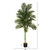 7’ Single Stalk Golden Cane Artificial Palm Tree-Tree-Parc Decor