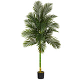 7’ Single Stalk Golden Cane Artificial Palm Tree-Tree-Parc Decor