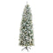 7’ Slim Flocked Montreal Fir Christmas Tree with 300 Warm White LED Lights and 995 Bendable Branches-Christmas Tree-Parc Decor