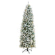 7’ Slim Flocked Montreal Fir Christmas Tree with 300 Warm White LED Lights and 995 Bendable Branches-Christmas Tree-Parc Decor