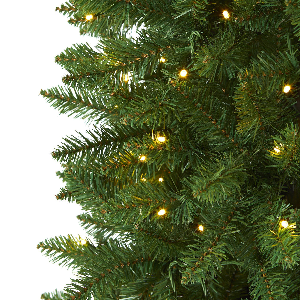 7’ Slim Green Mountain Pine Artificial Christmas Tree with 300 Clear LED Lights-Christmas Tree-Parc Decor