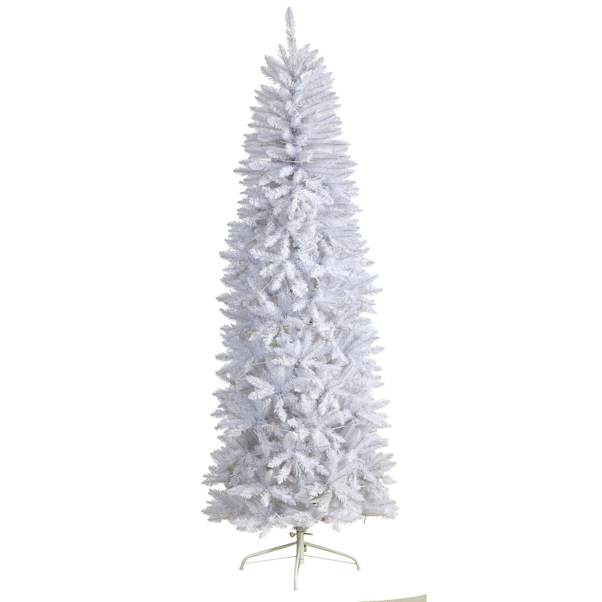 7’ Slim White Artificial Christmas Tree with 300 Warm White LED Lights and 955 Bendable Branches-Christmas Tree-Parc Decor