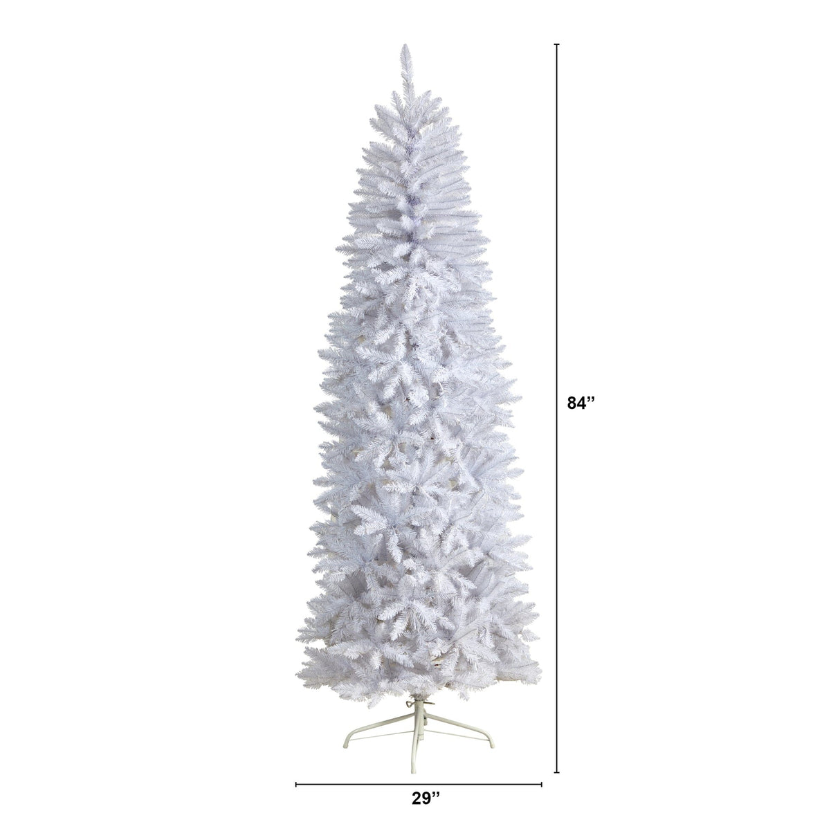 7’ Slim White Artificial Christmas Tree with 995 Bendable Branches-Christmas Tree-Parc Decor