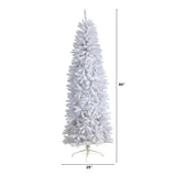 7’ Slim White Artificial Christmas Tree with 995 Bendable Branches-Christmas Tree-Parc Decor