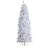 7’ Slim White Artificial Christmas Tree with 995 Bendable Branches-Christmas Tree-Parc Decor