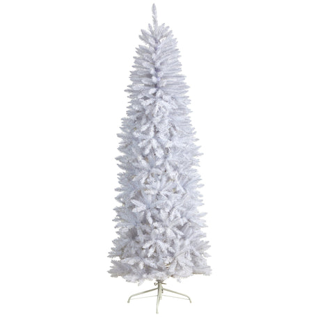 7’ Slim White Artificial Christmas Tree with 995 Bendable Branches-Christmas Tree-Parc Decor