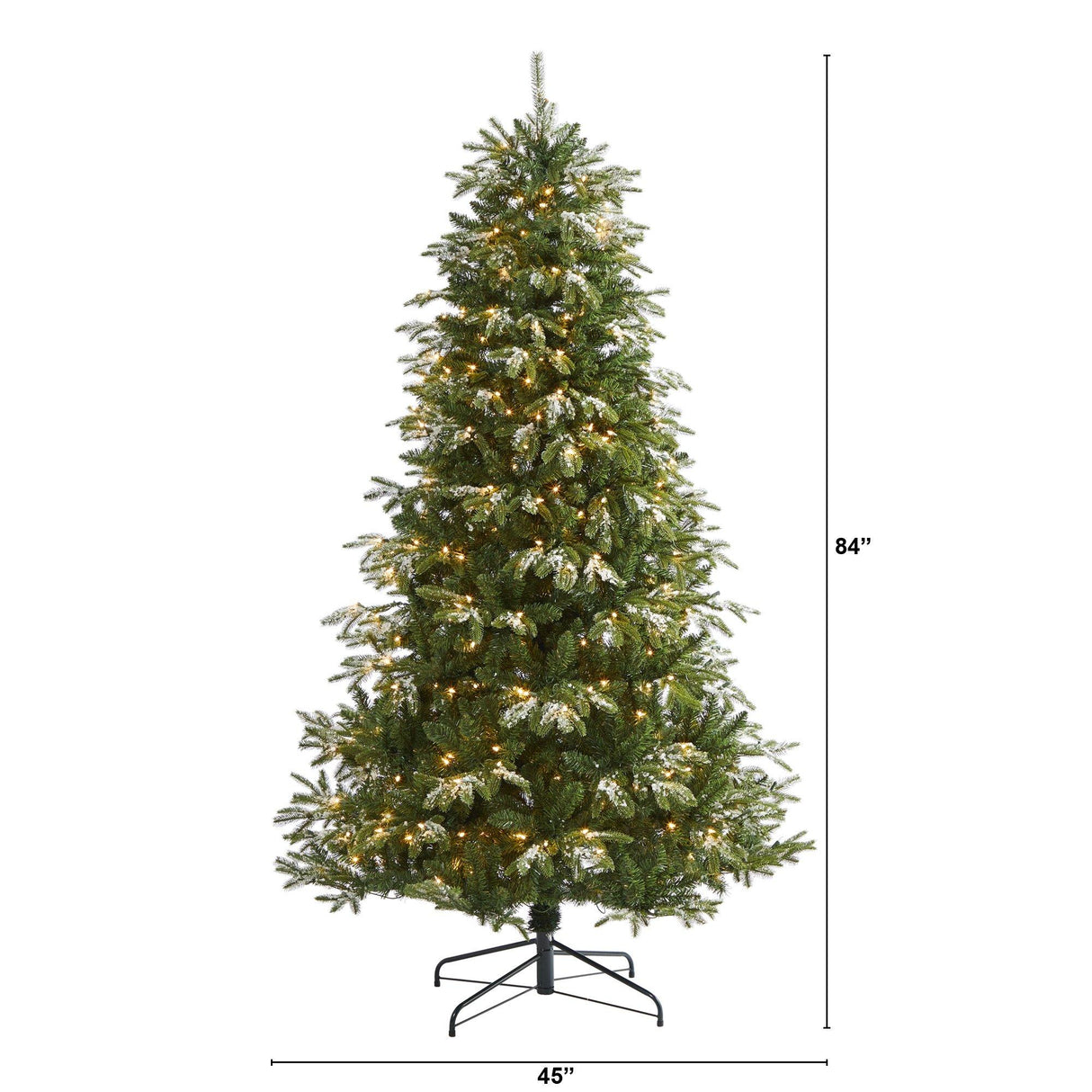 7’ Snowed Grand Teton Artificial Christmas Tree with 500 Clear Lights and 1050 Bendable Branches-Christmas Tree-Parc Decor