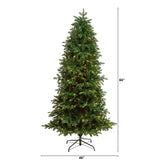 7’ South Carolina Fir Artificial Christmas Tree with 550 Clear LED Lights and 2078 Bendable Branches-Christmas Tree-Parc Decor