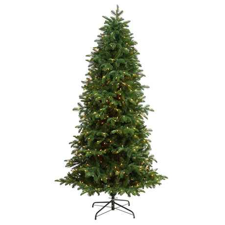 7’ South Carolina Fir Artificial Christmas Tree with 550 Clear LED Lights and 2078 Bendable Branches-Christmas Tree-Parc Decor