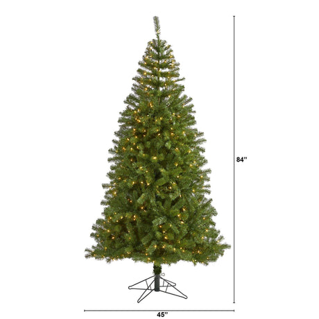 7' Springfield Artificial Christmas Tree with 400 Warm Clear Lights and 916 Bendable Branches-Christmas Tree-Parc Decor
