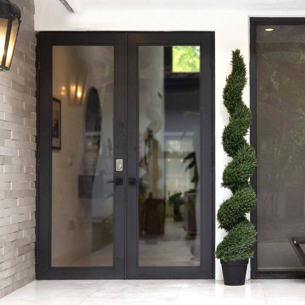 7' UV Resistant Artificial Rosemary Spiral Topiary Tree (Indoor/Outdoor)-Tree-Parc Decor