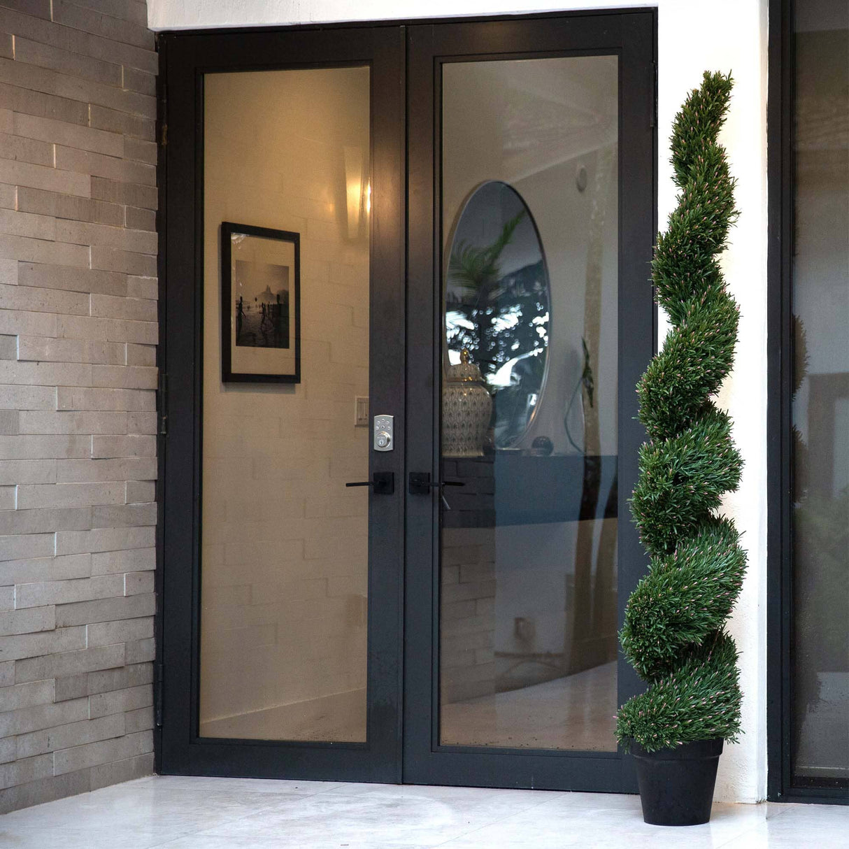 7' UV Resistant Artificial Rosemary Spiral Topiary Tree (Indoor/Outdoor)-Tree-Parc Decor