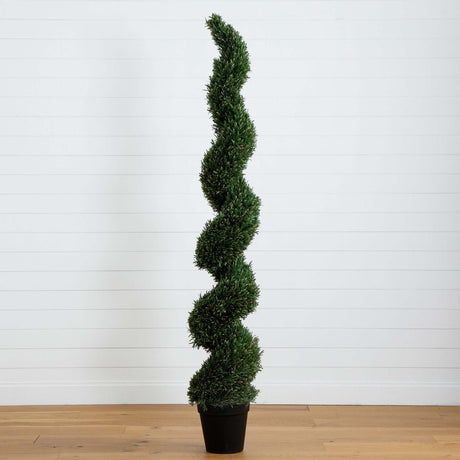 7' UV Resistant Artificial Rosemary Spiral Topiary Tree (Indoor/Outdoor)-Tree-Parc Decor
