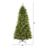 7’ Vancouver Fir “Natural Look” Artificial Christmas Tree with 500 Clear LED Lights and 2542 Bendable Branches-Christmas Tree-Parc Decor