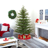 7’ Vancouver Mountain Pine Artificial Christmas Tree with 374 Bendable Branches-Christmas Tree-Parc Decor