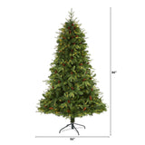 7’ Wellington Spruce “Natural Look” Artificial Christmas Tree with 400 Clear LED Lights and Pine Cones-Christmas Tree-Parc Decor